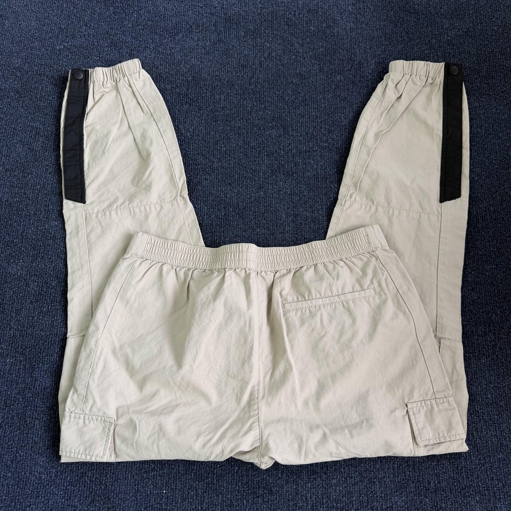 Topman Cargo Pants Mens 34x32 Beige Elastic Waist Cuffed Tapered Utility Pockets
